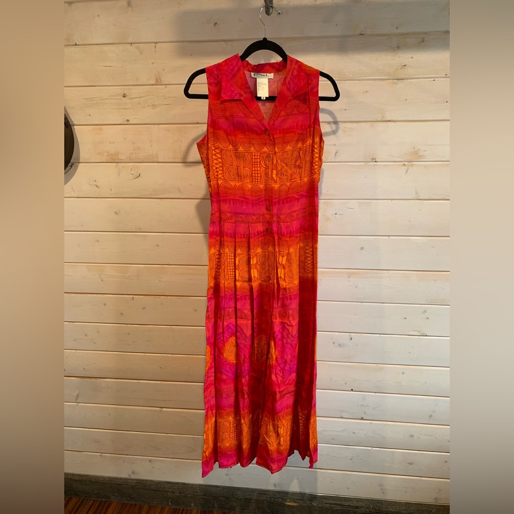 Poems Collection | Pink & Orange Patterned Maxi Dress